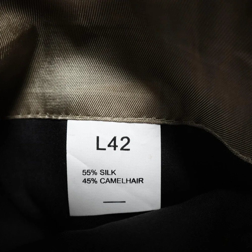 Jos‎ A Bank Blazer Mens 42L Brown Silk Camel Hair Houndstooth Sport Coat Jacket